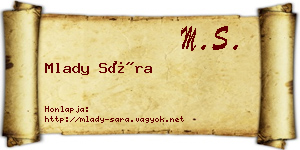 Mlady Sára névjegykártya